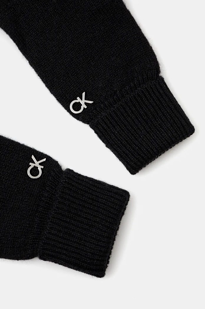 Vlnené rukavice Calvin Klein K60K612618 čierna AW24