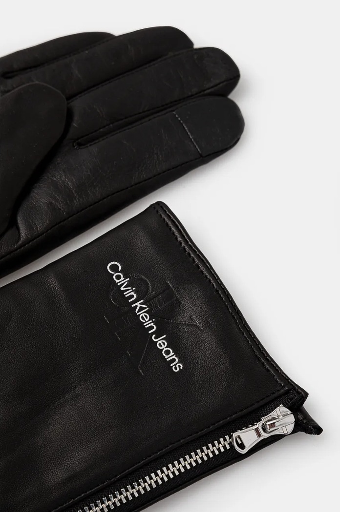 Kožené rukavice Calvin Klein Jeans K60K612665 čierna AW24