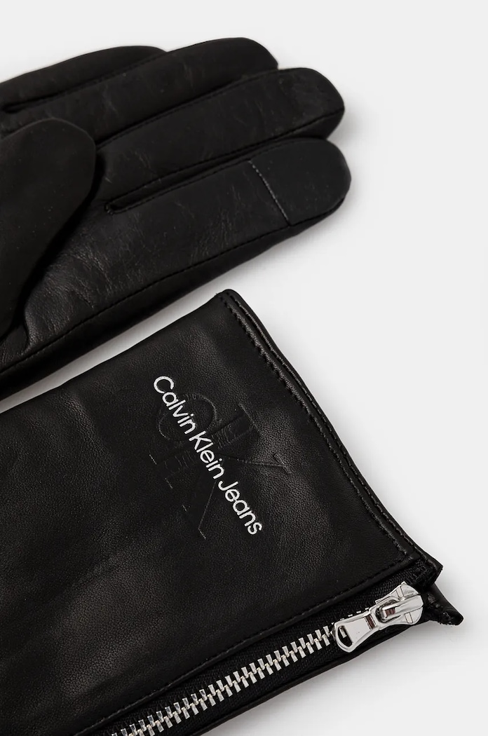 Kožené rukavice Calvin Klein Jeans K60K612665 čierna AW24