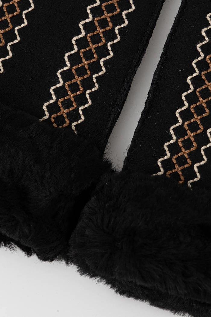 UGG mănuși din piele de căprioară 100907 negru AW25