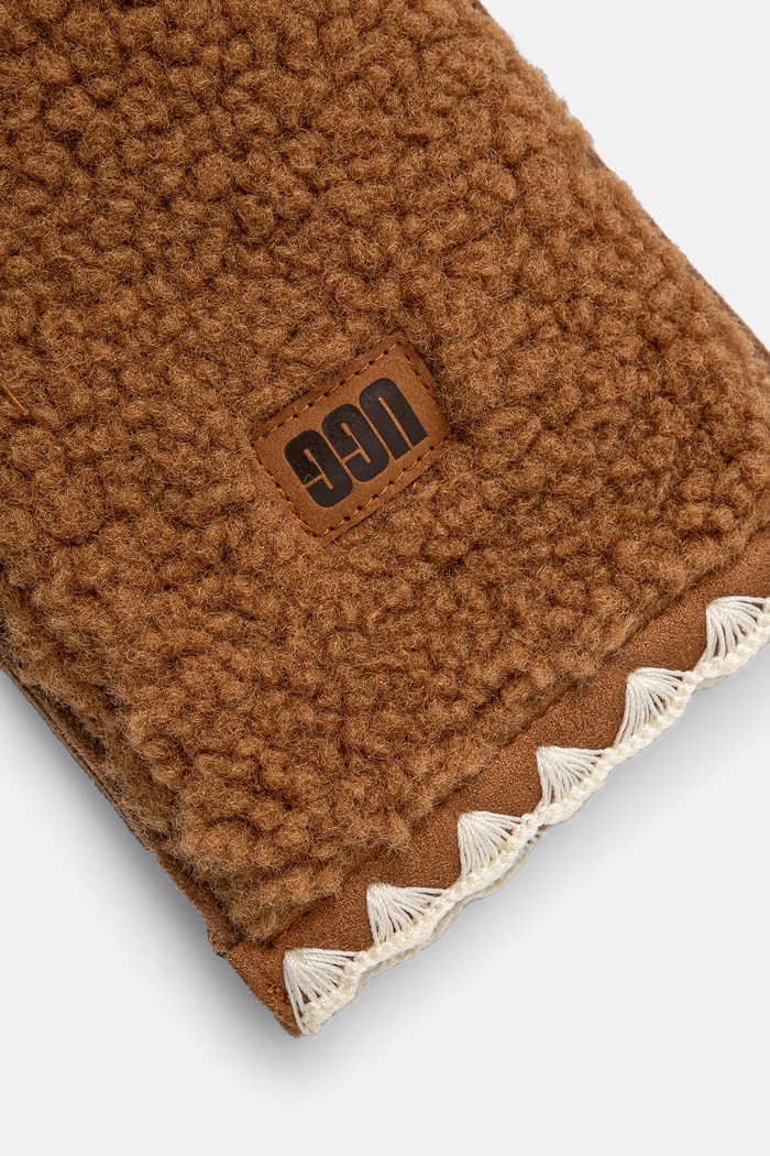 UGG rękawiczki zamszowe 101031 brązowy AW24