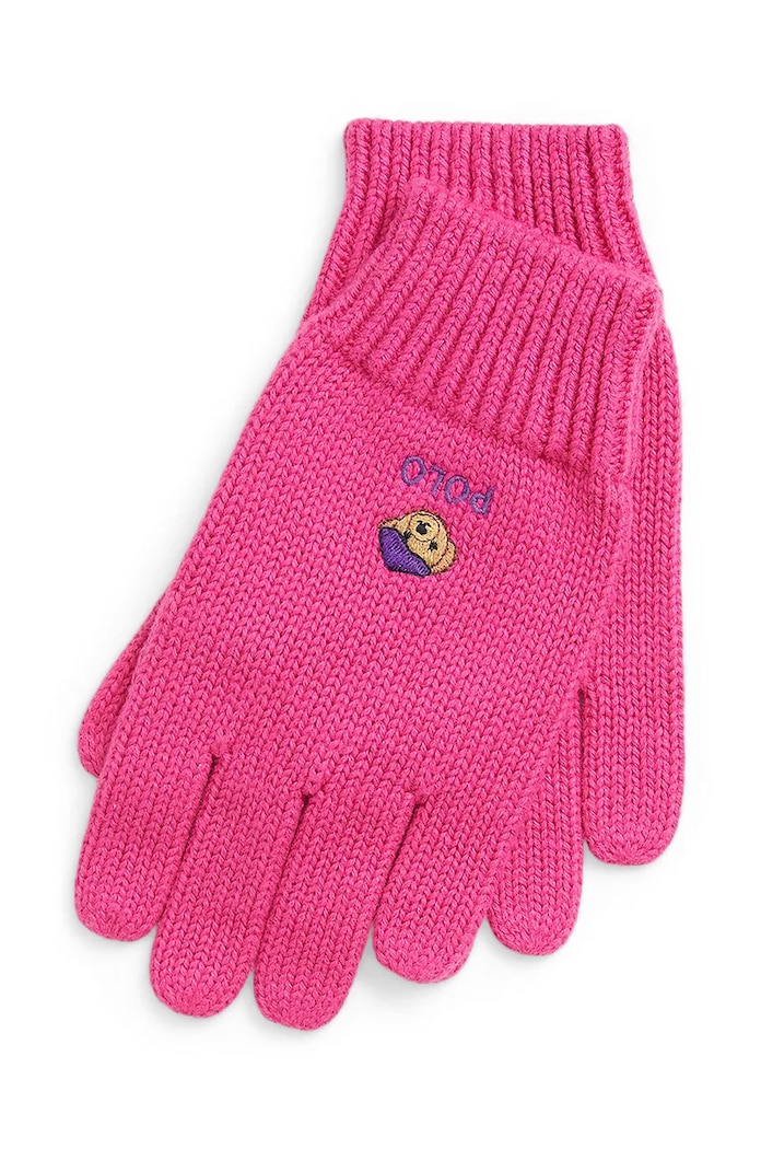 Polo Ralph Lauren manusi de bumbac pentru copii uni roz 313950737001