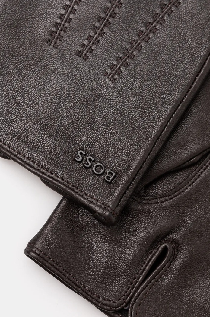 Кожаные перчатки BOSS Hainz-ME 50526681 коричневый AW25