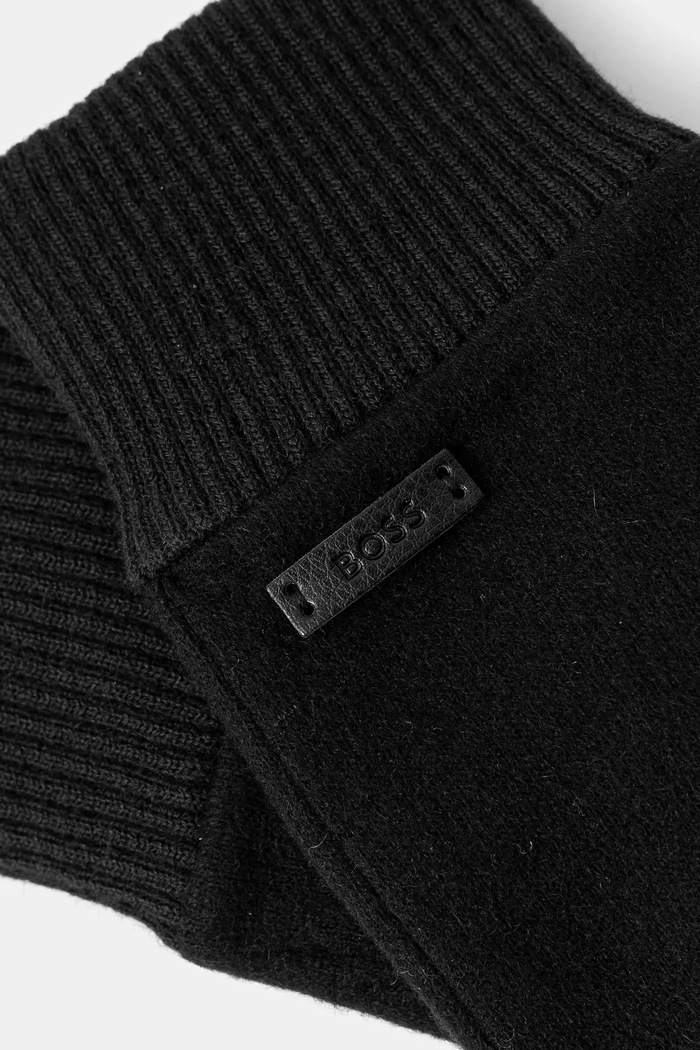 Μάλλινα γάντια BOSS 50526820 μαύρο AW24