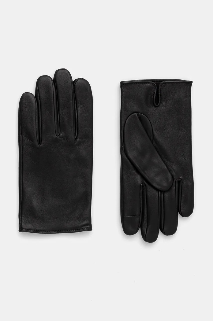 Usnjene rokavice Boss Orange Glove Zrnato usnje črna 50526831