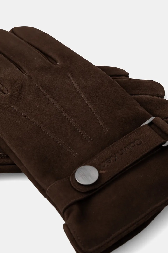 Semišové rukavice Calvin Klein K50K512542 hnedá AW24
