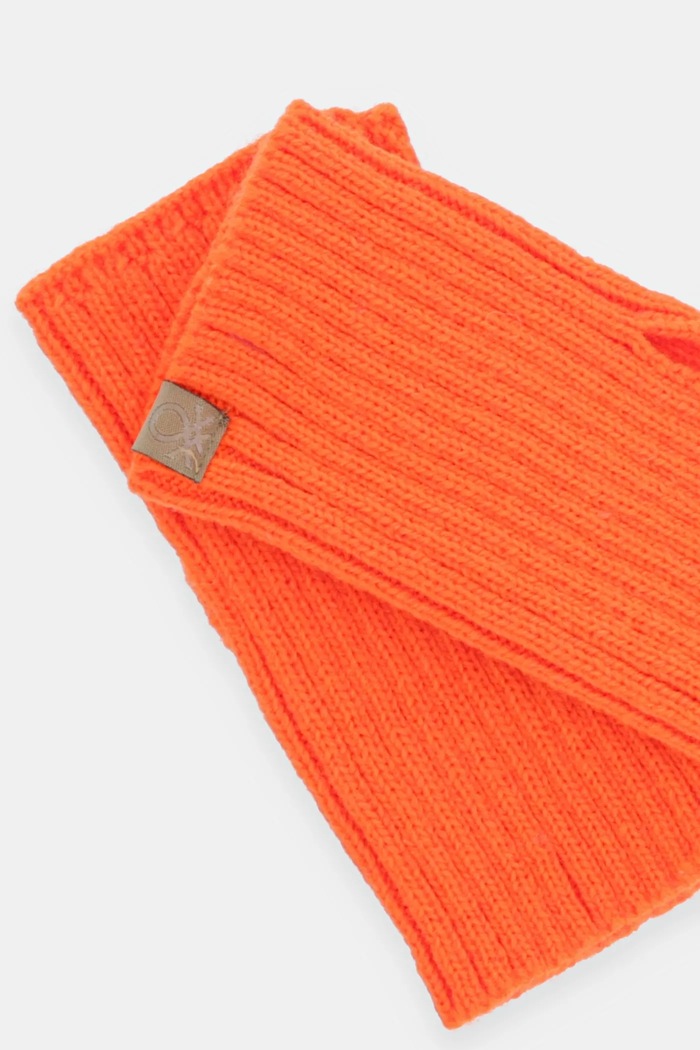 United Colors of Benetton mitenki z domieszką wełny 6LOWDG00C pomarańczowy AW24