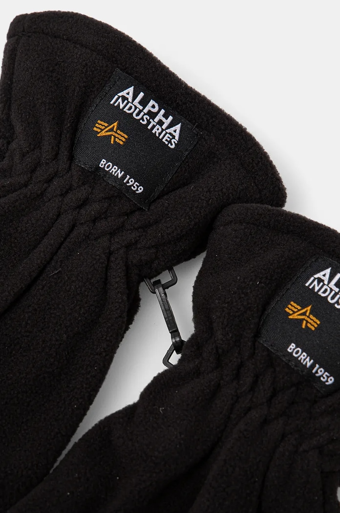 Alpha Industries rękawiczki Label Fleece 118936 czarny AW24