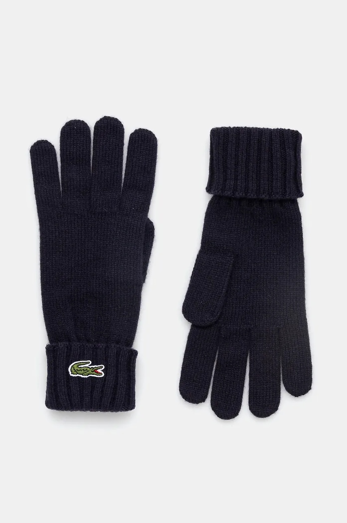 Lacoste gyapjú kesztyű aplikációval sötétkék RV0452