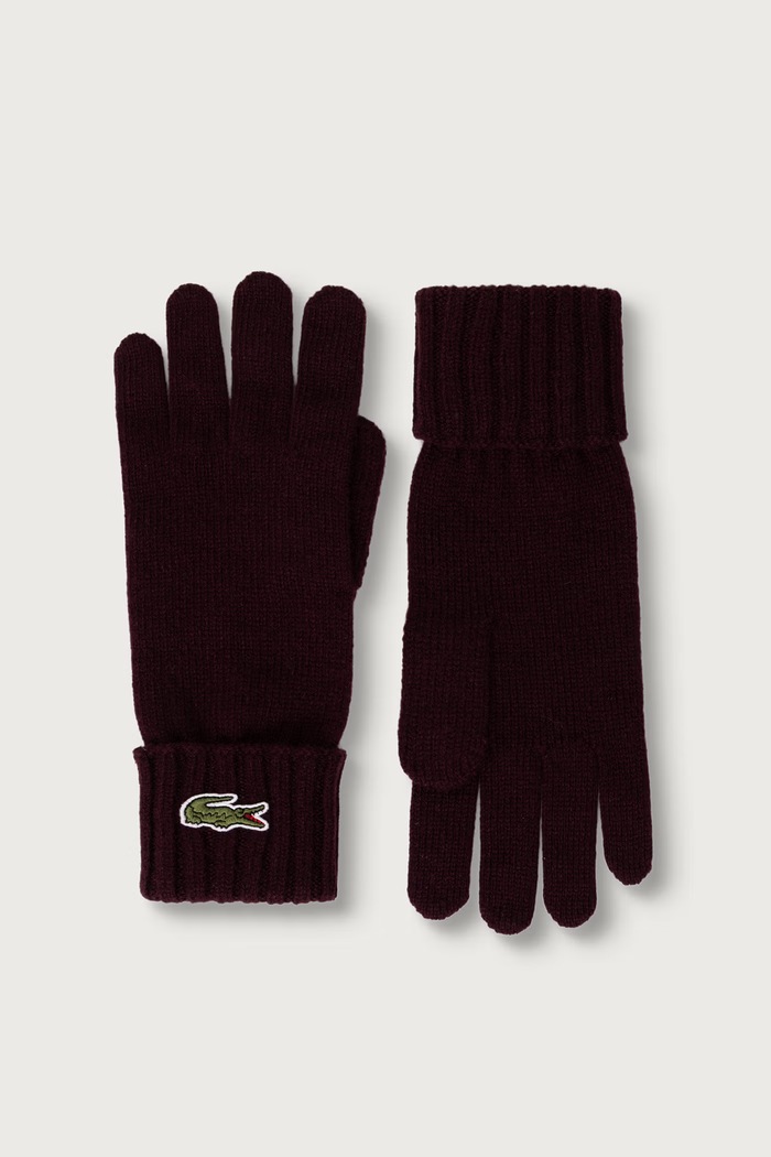 Lacoste rękawiczki wełniane bordowy RV0452