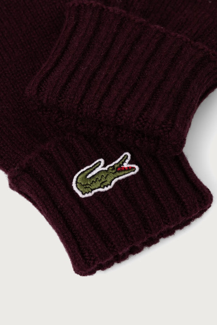Lacoste rękawiczki wełniane RV0452 bordowy AW25