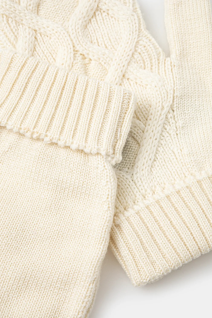 Icebreaker rękawiczki Merino Cable Knit IB0A573H0001 beżowy AW24