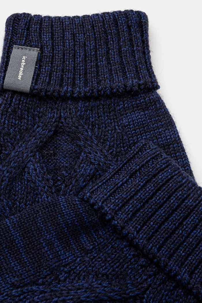 Icebreaker rękawiczki Merino Cable Knit IB0A573H0781 granatowy AW24