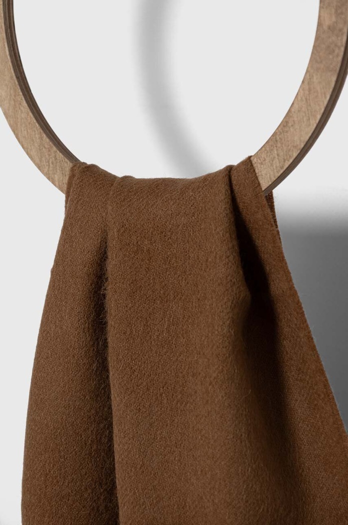 Vlněná šála Weekend Max Mara 2425546134600 hnědá AW24