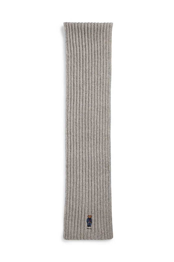Kratki vuneni šal Polo Ralph Lauren 455931877 siva AW25