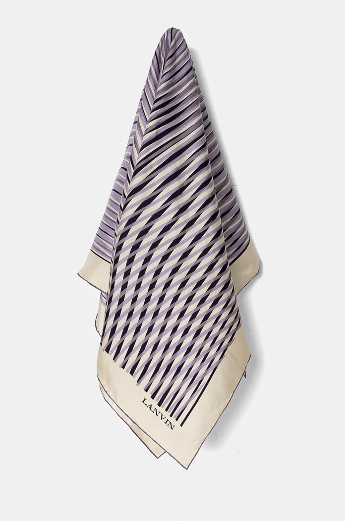 Hedvábný šátek Lanvin látka fialová 6L9090.SS183