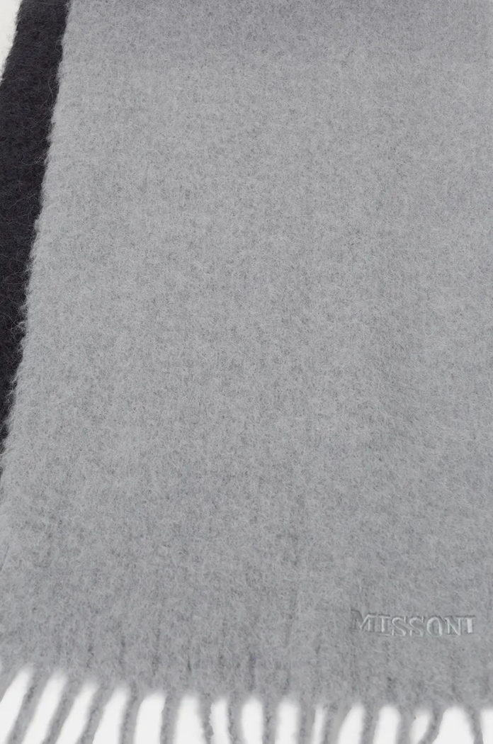 Vlněná šála Missoni SC13W7D9895 šedá AW24