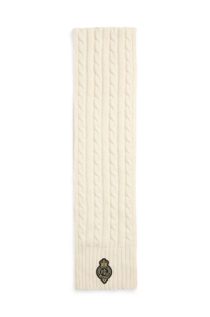 Šátek z vlněné směsi Lauren Ralph Lauren 454960071 béžová AW24