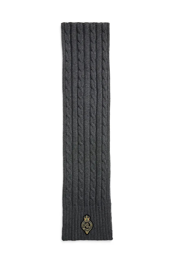 Šátek z vlněné směsi Lauren Ralph Lauren 454960071 šedá AW24