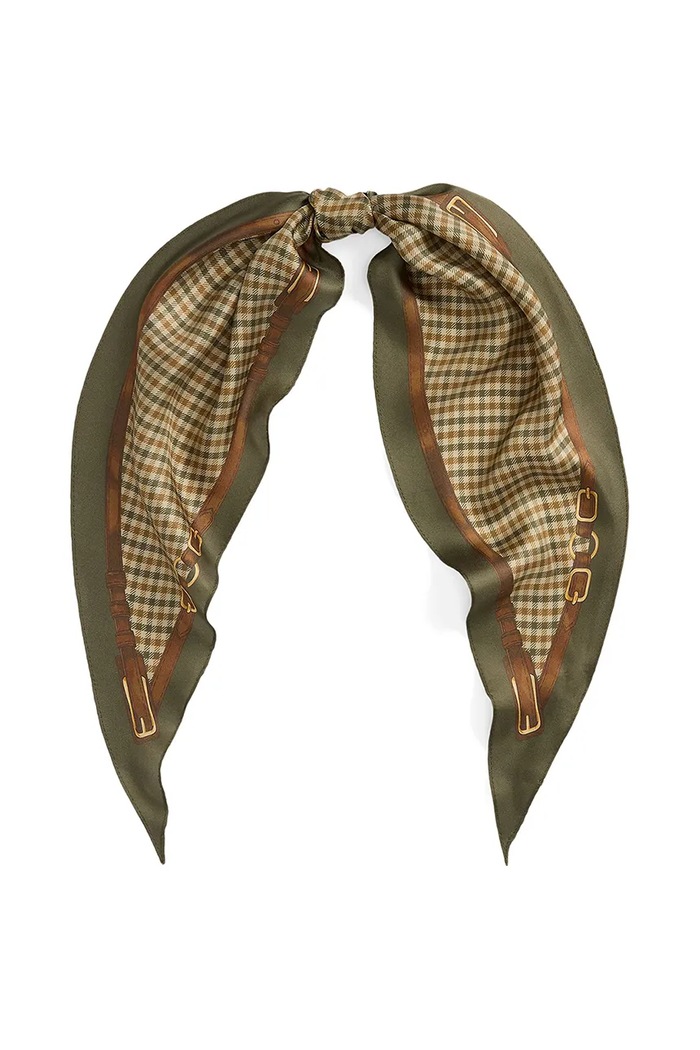 Hedvábný šátek Lauren Ralph Lauren látka béžová 454961475