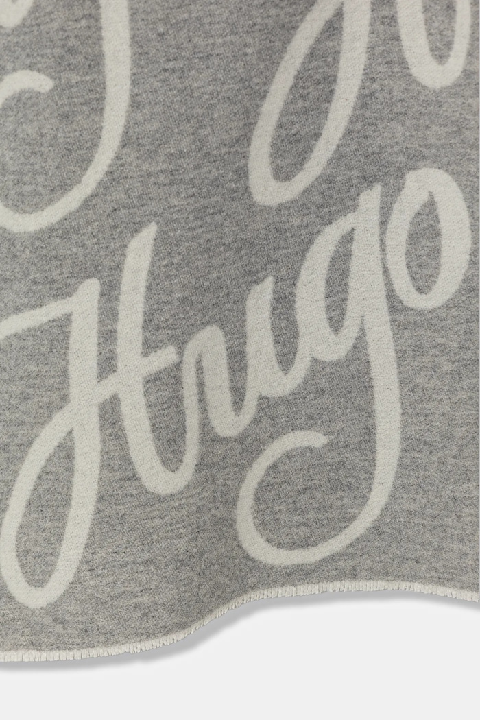 Вовняний шарф HUGO Byanca_40*180 50524789 сірий AW25