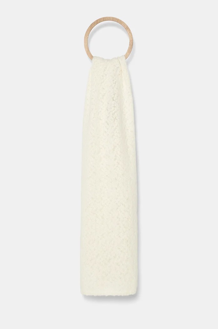 Шал с вълна Calvin Klein трикотаж бежов K60K612612