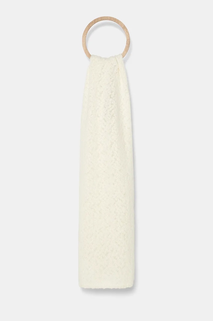 Шал с вълна Calvin Klein трикотаж бежов K60K612612
