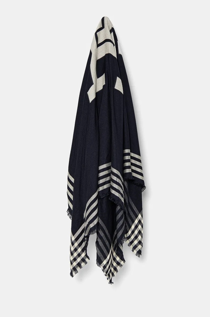 Σάλι Tommy Hilfiger ύφασμα σκούρο μπλε AW0AW16651