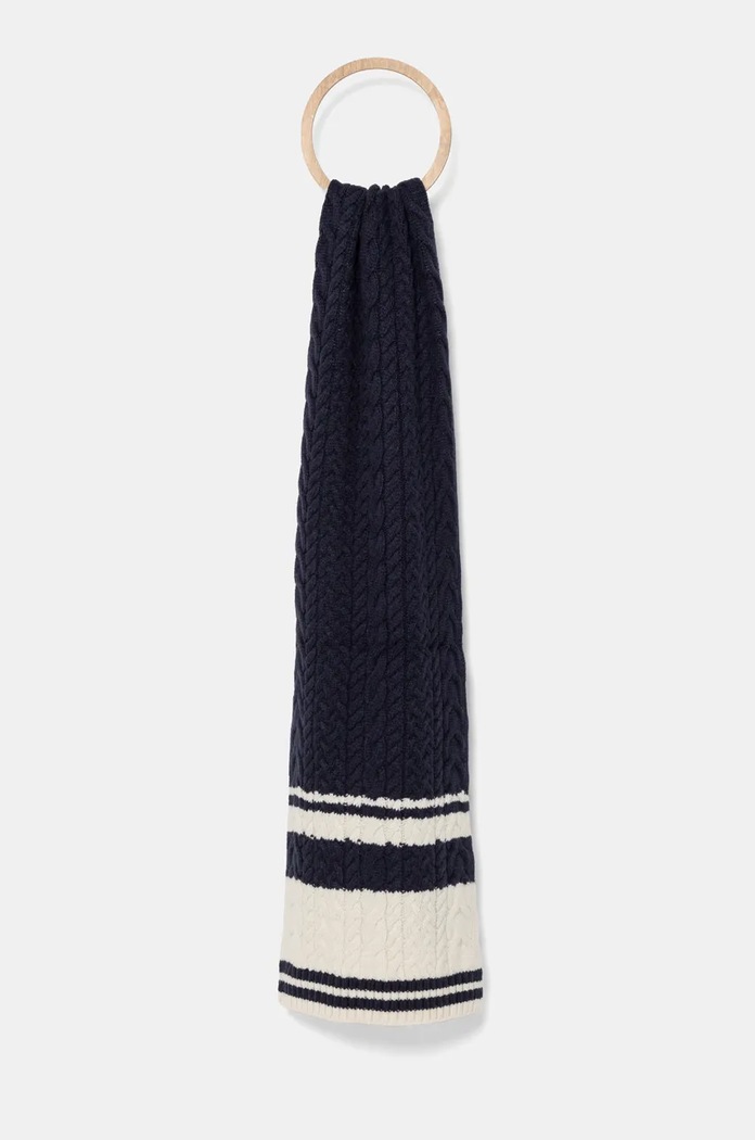 Vlněná šála Tommy Hilfiger pletenina námořnická modř AW0AW16654