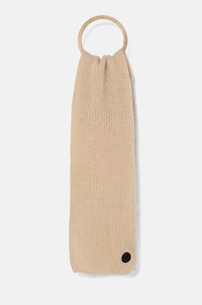 MMC STUDIO eșarfă de lână ELITE tricotaj bej ELITE.SCARF