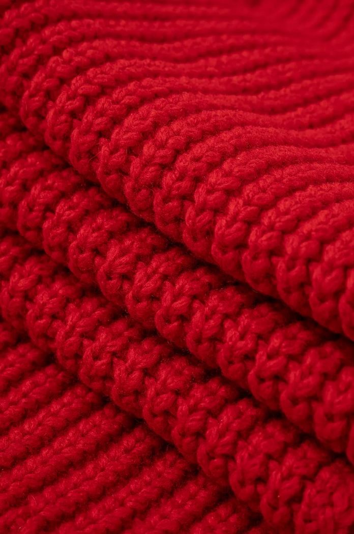 Vuneni šal s kapuljačom Forte Forte crvena 13339.myscarf
