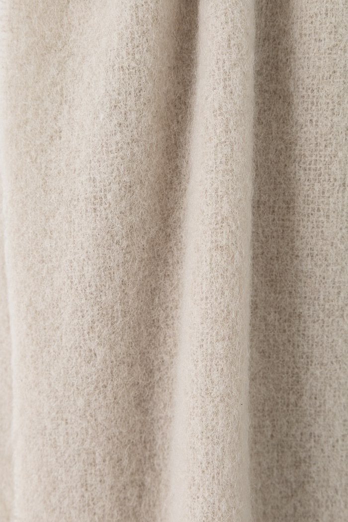 Akcesoria Maison Kitsuné Alpaca szalik z wełną damski LM06206WA0022 beżowy