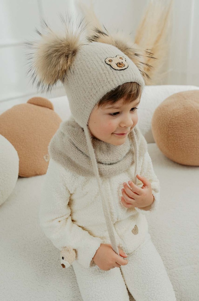 Момче Детски кръгъл шал Jamiks CODY CODY.Golf.JZH414 бежов