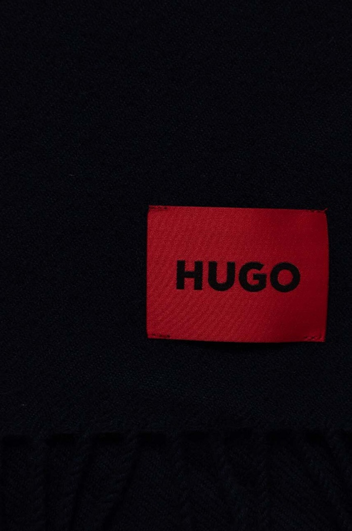 HUGO szalik wełniany Juster_33 50517623 granatowy AW25