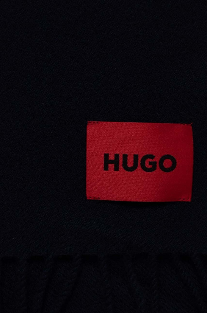 HUGO szalik wełniany Juster_33 50517623 granatowy AW25