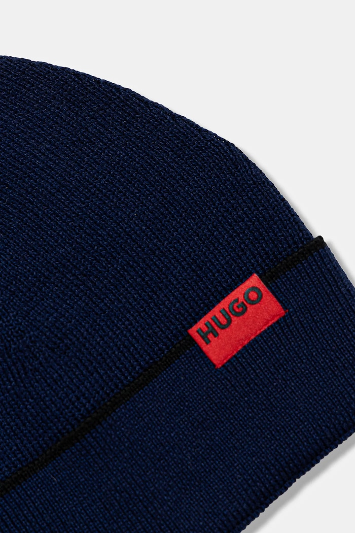 Vlnená čiapka a šál HUGO Zaschel Set modrá 50517757