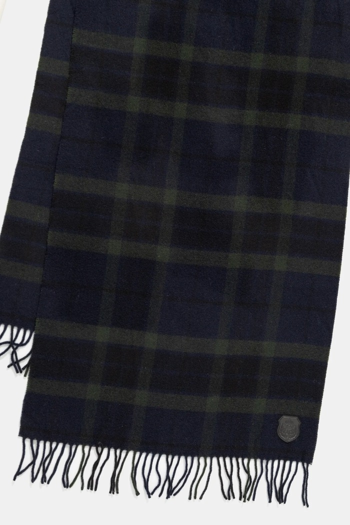 The Kooples szalik wełniany AMEC29007K granatowy AW24
