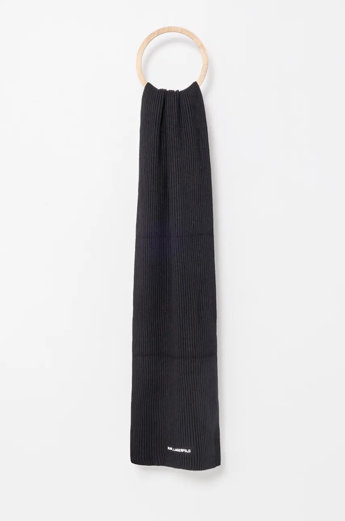 Karl Lagerfeld szalik wełniany wełna czarny 544305.805000