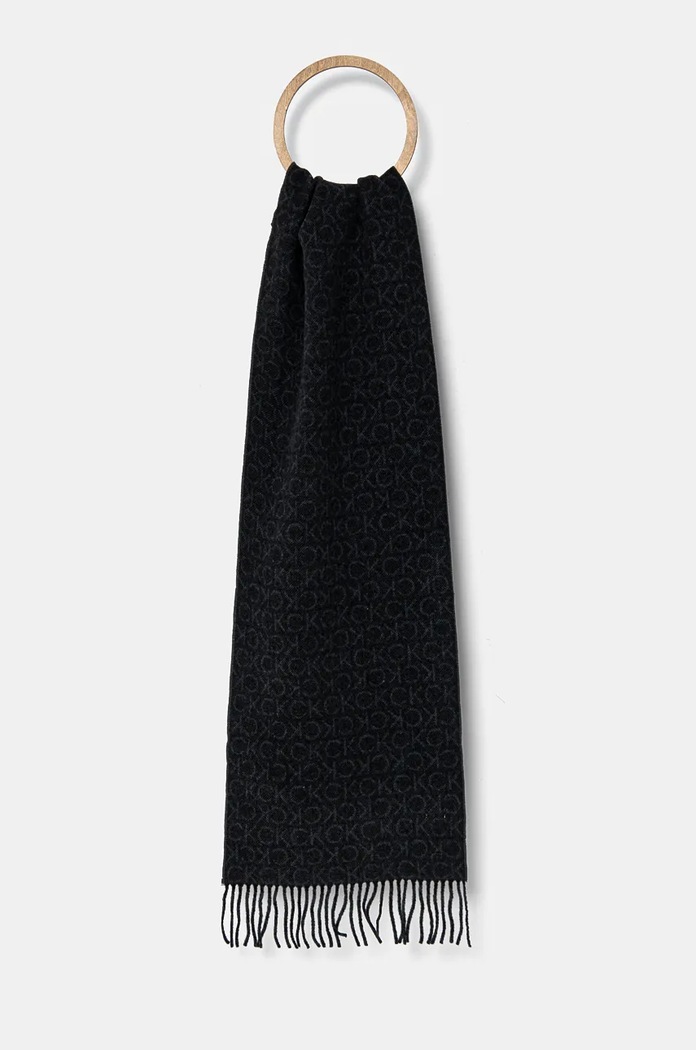 Šál Calvin Klein vlna čierna K50K512377