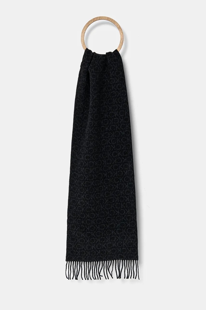 Šál Calvin Klein vlna čierna K50K512377