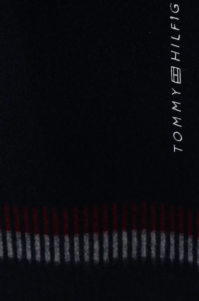 Kratki vuneni šal Tommy Hilfiger AM0AM12832 mornarsko plava AW24