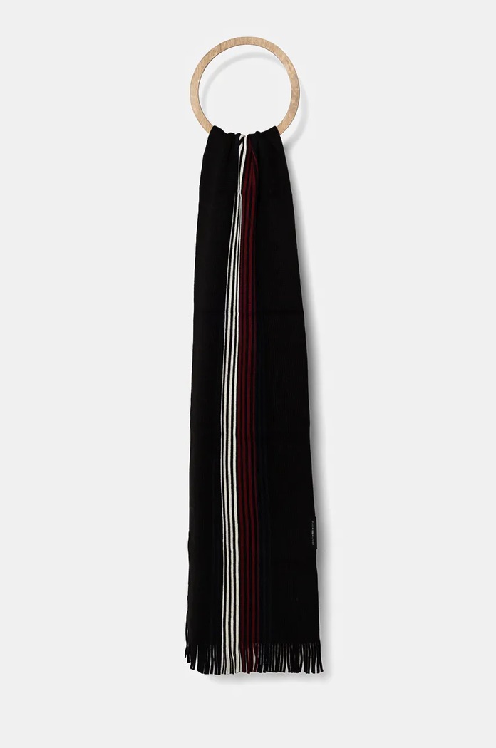 Tommy Hilfiger szalik z domieszką wełny z domieszką wełny czarny AM0AM12833