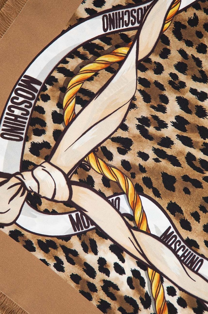 Akcesoria Moschino chusta jedwabna M3113.3598 brązowy