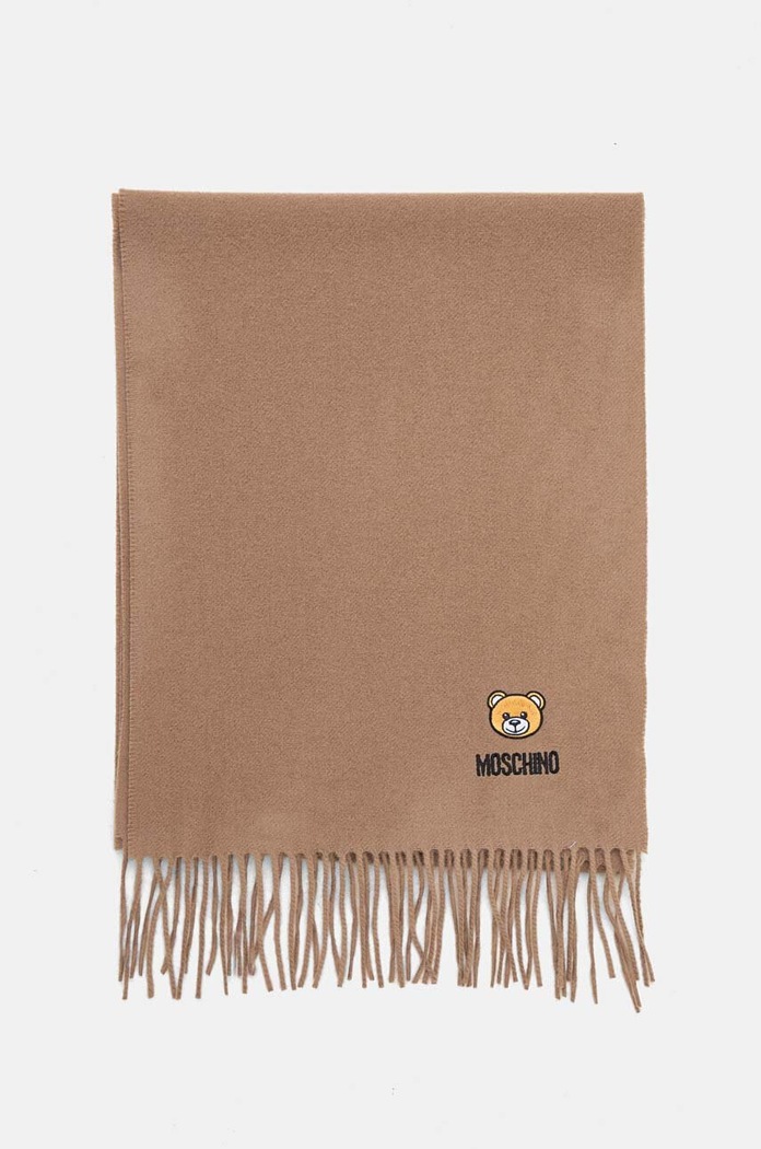 Moschino szalik wełniany M5783.50124 brązowy AW25