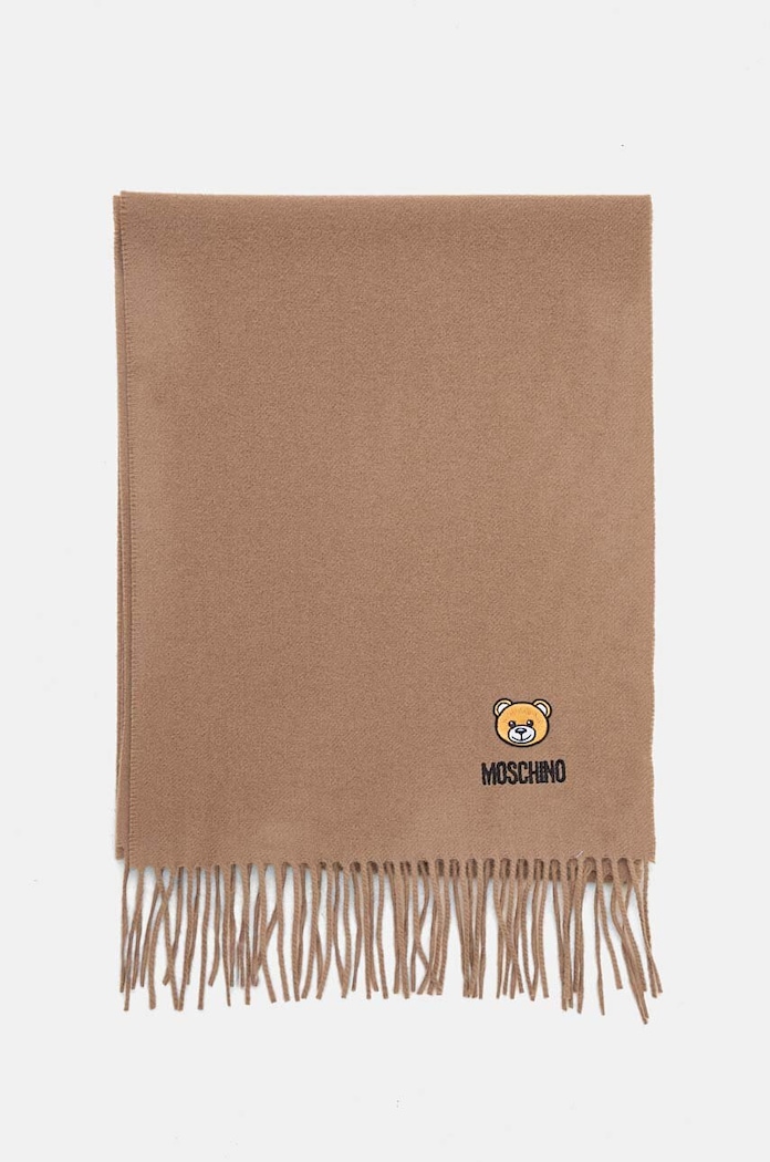 Moschino szalik wełniany M5783.50124 brązowy AW25