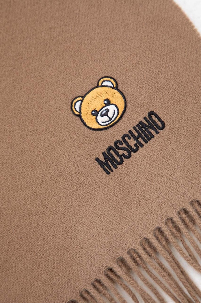 Akcesoria Moschino szalik wełniany M5783.50124 brązowy