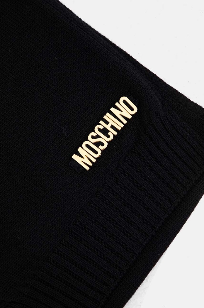 Αξεσουάρ Μάλλινο κασκόλ Moschino M2969.30785 μαύρο