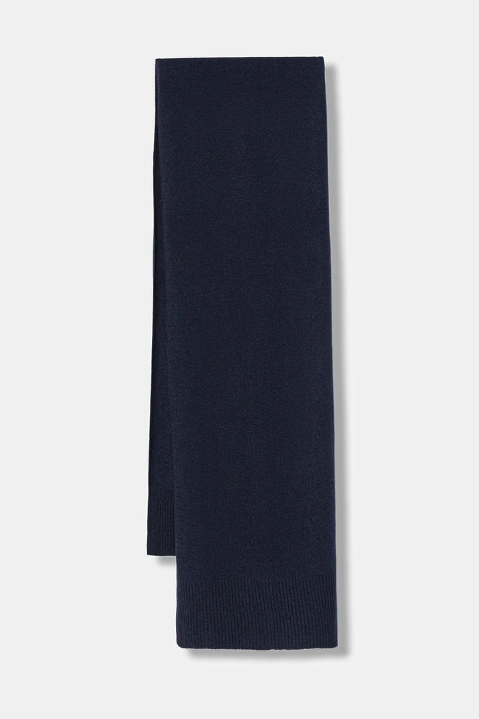 United Colors of Benetton eșarfă de lână uni bleumarin 1002DU01E