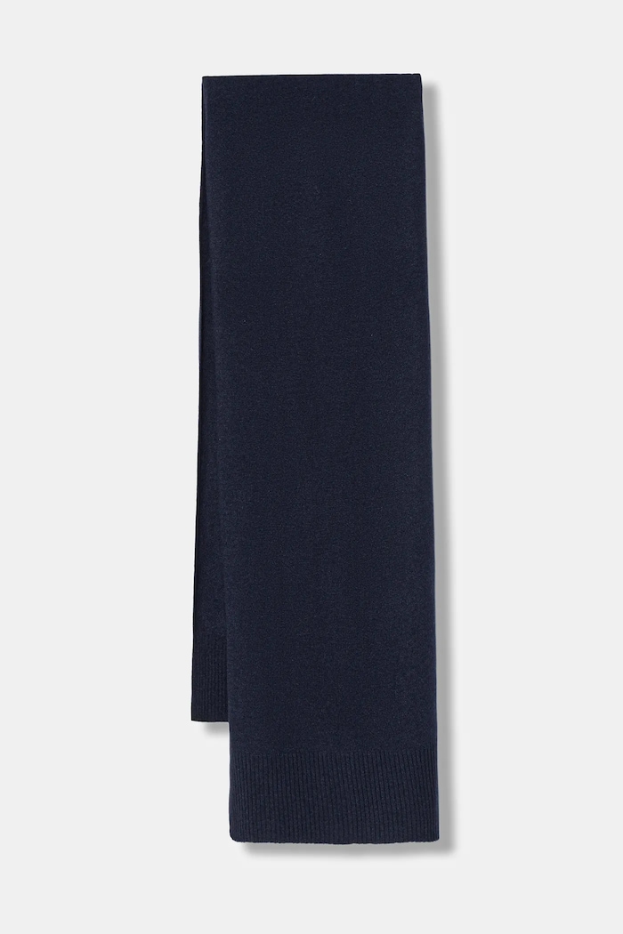 United Colors of Benetton eșarfă de lână uni bleumarin 1002DU01E