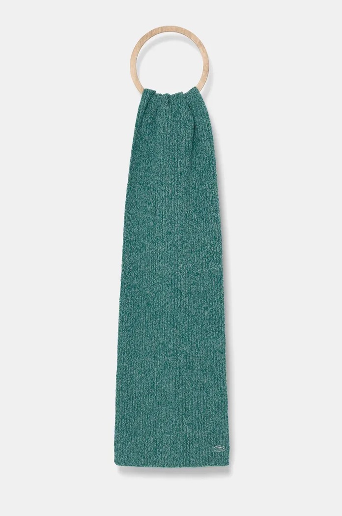 Lacoste esarfa de lana cu modele verde RE4736